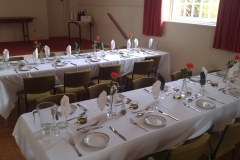 Tables laid ready for supper